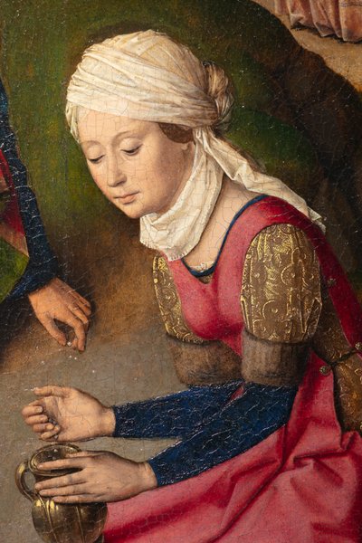 Chiesa parrocchiale (Parochiekerk Sint-Pieter). Ultima Cena. Dirk Bouts. 1464-1468. (dettaglio) da Dirck Bouts