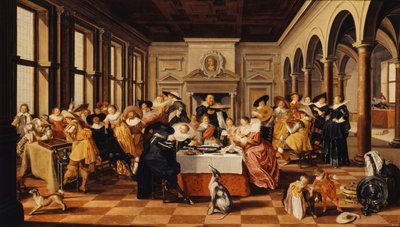 Una compagnia allegra in un interno palaziale da Dirck Hals