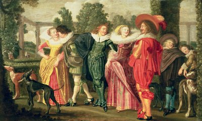 Una passeggiata nel giardino, c.1623 da Dirck Hals