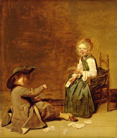 Bambini che giocano a carte, 1631 da Dirck Hals
