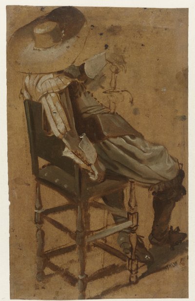 Uomo seduto con spada da Dirck Hals