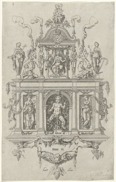 Stemma della camera dei retori di Haarlem De Wijngaertrancken da Dirck Volckertsz. Coornhert (attributed to)
