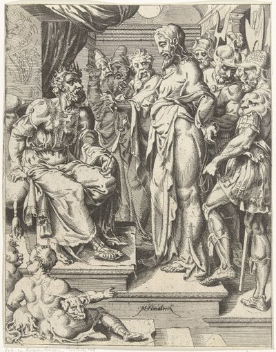Cristo davanti a Erode da Dirck Volckertsz. Coornhert (attributed to)