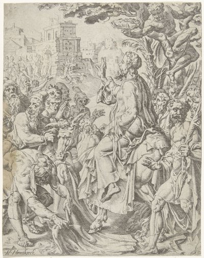 Ingresso a Gerusalemme da Dirck Volckertsz. Coornhert (attributed to)