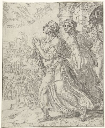 Giuditta e la sua ancella lasciano Betulia da Dirck Volckertsz. Coornhert (attributed to)