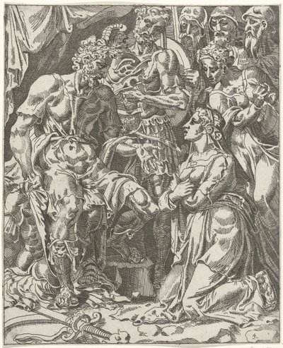 Giuditta davanti a Oloferne da Dirck Volckertsz. Coornhert (attributed to)