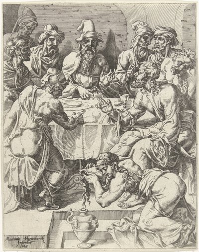Maria Maddalena lava i piedi di Cristo da Dirck Volckertsz. Coornhert (attributed to)