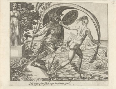 Nessuno scudo protegge dalla sfortuna; Più grande è la tua fortuna, più grandi sono i tuoi dolori da Dirck Volckertsz. Coornhert (attributed to)