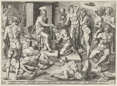 Paolo battezza gli abitanti di Efeso da Dirck Volckertsz. Coornhert (attributed to)