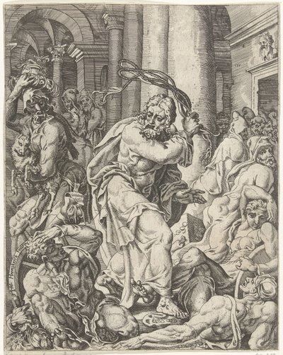 Cacciata dei cambiavalute dal tempio (serie) da Dirck Volckertsz. Coornhert (attributed to)