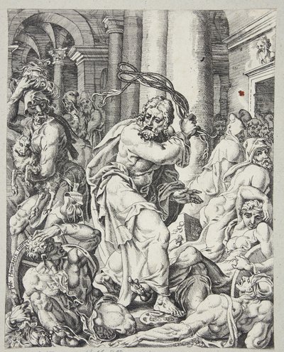 Cristo scaccia i mercanti dal tempio da Dirck Volckertsz. Coornhert