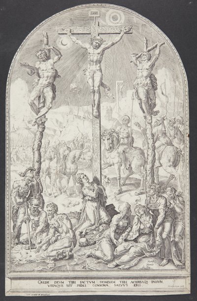 Cristo sulla croce tra i due ladroni da Dirck Volckertsz. Coornhert