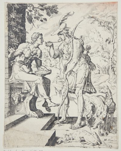 Esaù vende il suo diritto di primogenitura a Giacobbe per un piatto di lenticchie da Dirck Volckertsz. Coornhert