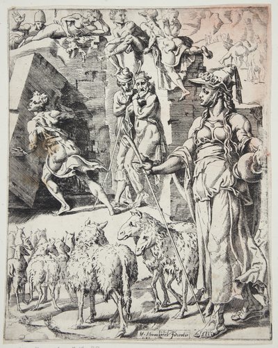 Giacobbe che rimuove la pietra dalla bocca del pozzo da Dirck Volckertsz. Coornhert