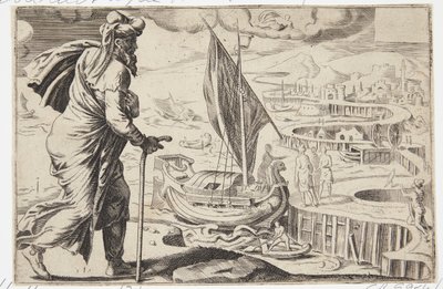 Giona fugge dalla presenza del Signore da Dirck Volckertsz. Coornhert