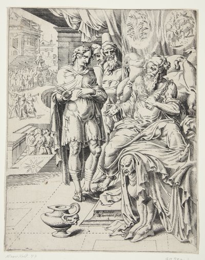 Giuseppe interpreta i sogni del Faraone da Dirck Volckertsz. Coornhert