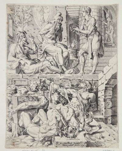 Giuseppe interpreta i sogni del coppiere e del panettiere da Dirck Volckertsz. Coornhert