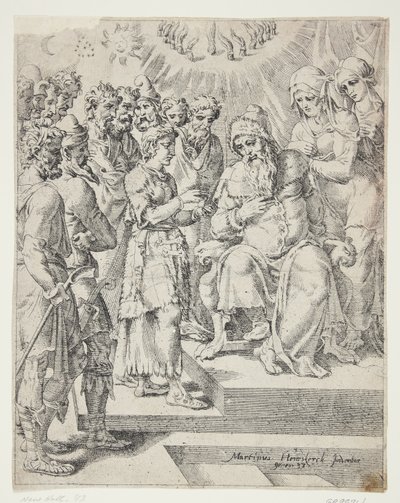 Giuseppe racconta i suoi sogni a suo padre da Dirck Volckertsz. Coornhert