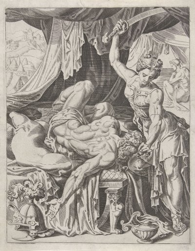 Giuditta decapita Oloferne (serie: Astuzie delle donne) da Dirck Volckertsz. Coornhert