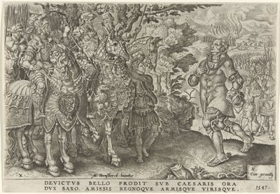 Resa del duca di Sassonia sul campo di battaglia di Mühlberg, 1547 da Dirck Volckertsz. Coornhert