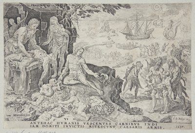 Le truppe imperiali portano la civiltà agli indiani da Dirck Volckertsz. Coornhert