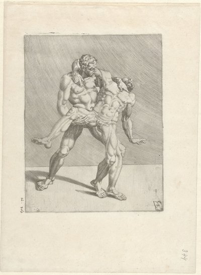 Due lottatori (Lottatori) da Dirck Volckertsz. Coornhert