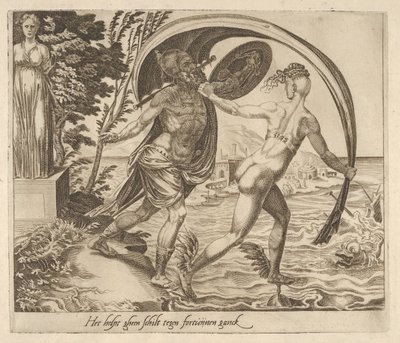 Uno scudo non serve quando la fortuna volta le spalle da Sei detti sulla fortuna da Dirck Volkertsen Coornhert