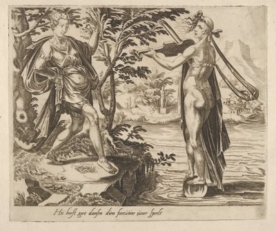 Colui a cui la fortuna sorride ballerà allegramente da Sei detti sulla fortuna, ca. 1560 da Dirck Volkertsen Coornhert