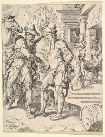 La parabola del buon samaritano, 1549 da Dirck Volkertsen Coornhert