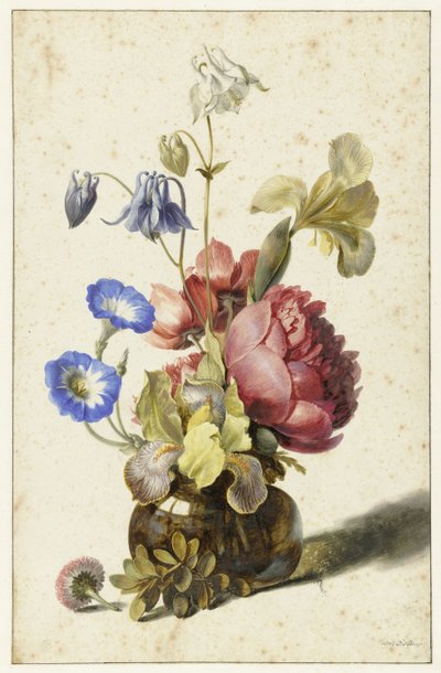 Fiori in una bottiglia da Dirck de Bray