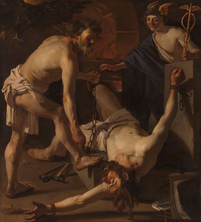 Prometeo incatenato da Vulcano da Dirck van Baburen