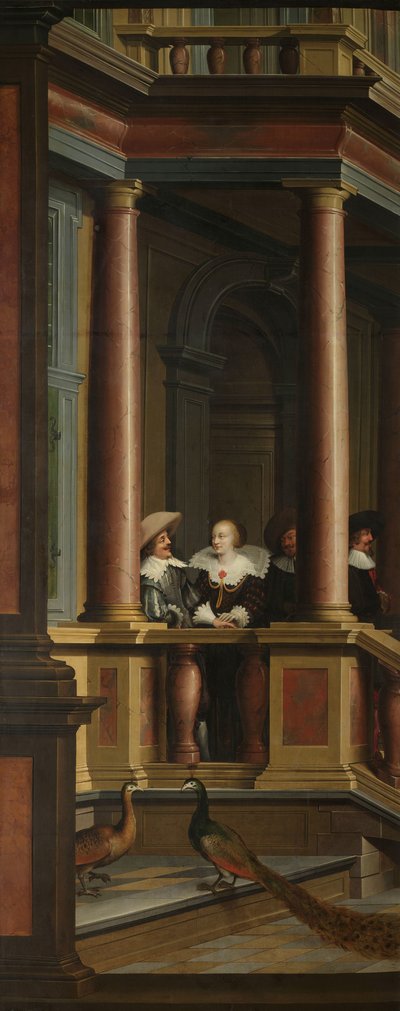 Una sequenza decorativa in sette parti: una scala esterna da Dirck van Delen