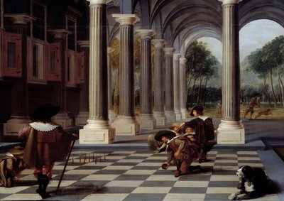 Giocatori di skitel (dettaglio) da Dirck van Delen