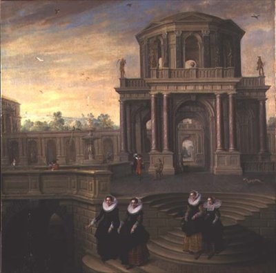 Donne che scendono le scale da Dirck van Delen