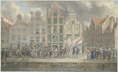Dimostrazione anti-inglese a Rotterdam, 2 marzo 1781 da Dirk Langendijk (signed by artist)