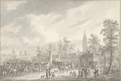 La partenza della guarnigione di Amersfoort nel 1790 da Dirk Langendijk (signed by artist)