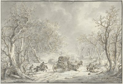 Agguato a una carrozza da viaggio da parte di briganti da Dirk Langendijk