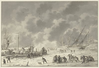 Fuga dei Landzaten a Texel, gennaio 1795 da Dirk Langendijk