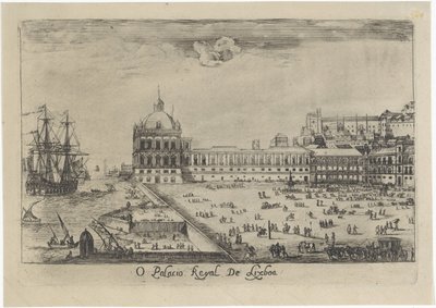 Veduta del palazzo reale di Lisbona da Dirk Stoop