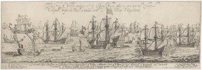 Il Duca di York saluta la Marina Reale nel Canale (serie: Viaggio di Caterina di Braganza) da Dirk Stoop