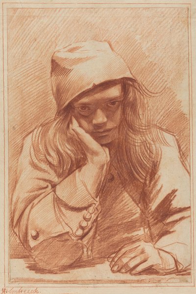 Autoritratto (gesso rosso) da Dirk Theodor Helmbrecker