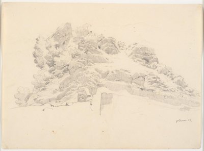 Paesaggio roccioso con un pittore sotto un parasole da Ditlev Blunck