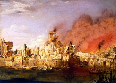 Il grande incendio di Amburgo del 5 maggio 1842 da Ditlev Martens