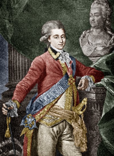 Alexander Dmitrievich Lanskoy (1758-1784) militare russo, amante di Caterina II di Russia da Dmitri Grigor