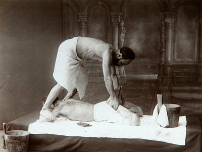 Il bagno orientale. Massaggio, 1880s da Dmitri Ivanovich Yermakov