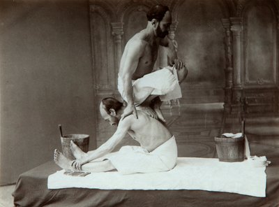 Il bagno orientale. Massaggio, 1880 da Dmitri Ivanovich Yermakov