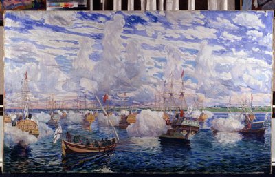 La flotta di Pietro I di Russia da Dmitri Nikolayevich Kardovsky