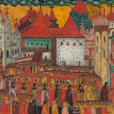 Processione della Croce in Celebrazione della Nascita di Pietro il Grande, 1917 da Dmitri Semyonovich Stelletsky