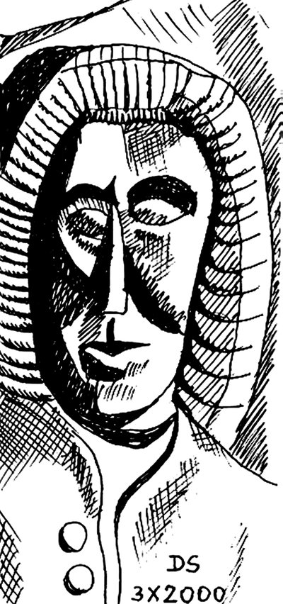 Johann Sebastian Bach - caricatura del compositore tedesco da Dmitri Smirnov