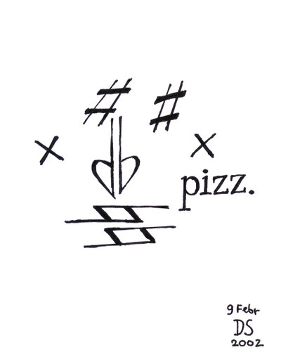 Volto pizzicato - un volto disegnato utilizzando la notazione musicale da Dmitri Smirnov